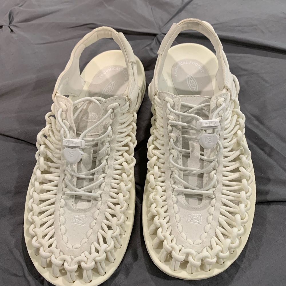 Brand new Keen White sandals never worn without original box.